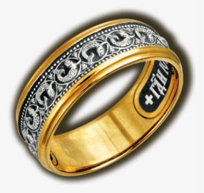 24k Gold Plated Orthodox Ring With Grapevine & Fish - Иисусова Молитва Кольца, HD Png Download, Free Download