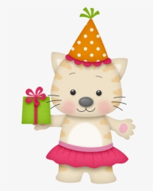 Birthday Girl Christmas Cute - Cat Clip Art With Birthday Hat, HD Png Download, Free Download