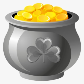 St Patrick Pot Of Gold With Coins Png Picture - Pot Of Gold St Patrick, Transparent Png, Free Download