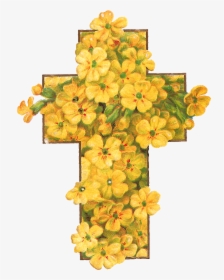 Cross With Easter Flowers Clipart - Happy Easter Cross Flowers, HD Png Download, Free Download