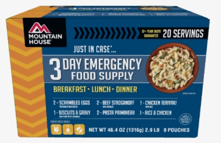 Just In Case® 3 Day Emergency Food Supply - Mountain House Emergency Food Supply, HD Png Download, Free Download