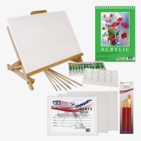 Transparent Art Easel Png - Acrylic Canvas Painting Materials, Png Download, Free Download