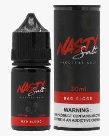Nasty Juice Bad Blood Nic Salt 30ml - Nasty Salt Slow Blow, HD Png Download, Free Download