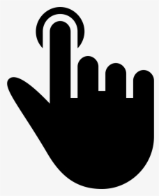One Finger Click Black Hand Symbol - Click Icon Png Black, Transparent Png, Free Download