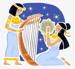 Vector Illustration Of Ancient Egypt Women Play Egyptian - Illustration, HD Png Download, Free Download