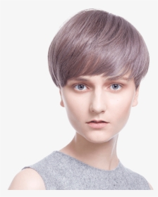 Rebecca Wig Female Short Straight Hair Qi Oblique Bangs - Portrait Photography, HD Png Download, Free Download