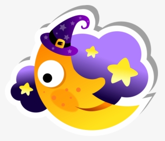 Crescent Moon And Cloud Sticker - Portable Network Graphics, HD Png Download, Free Download