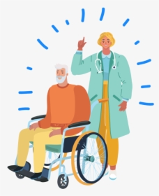 Illustration Of Caregiver And Skilled Patient - Sitting, HD Png Download, Free Download