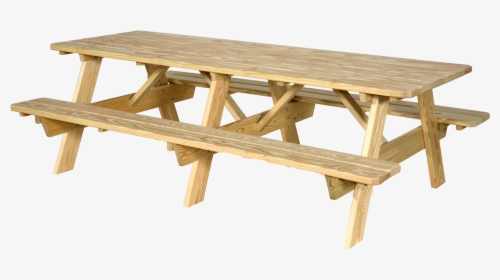 Wooden Traditional Style With Attached Benches - Picnic Table, HD Png Download, Free Download