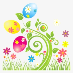 Easter Egg Decoration With Flowers Png Transparent - Easter Clip Art Png, Png Download, Free Download
