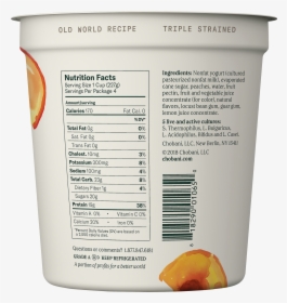 Chobani Plain Greek Yogurt Nutrition , Png Download - Chobani Peach Yogurt Ingredients, Transparent Png, Free Download