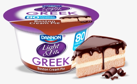 Boston Cream Pie Greek Yogurt - Light And Fit Greek Strawberry Yogurt, HD Png Download, Free Download