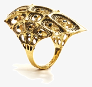 Morpho Black Diamond Gold Ring - Engagement Ring, HD Png Download, Free Download