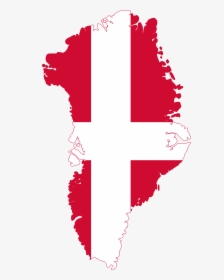 Flag Map Of Greenland - Flag Map Of Denmark, HD Png Download, Free Download