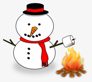 Snowman,fire,drawing, HD Png Download, Free Download