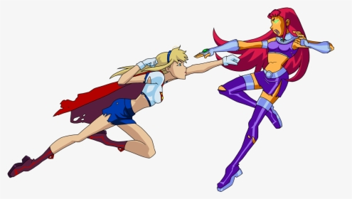 Supergirl And Starfire, HD Png Download, Free Download