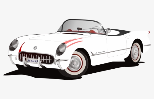 Corvette Logo Red Black White Clipart Free Clip Art - Corvette Car Clipart, HD Png Download, Free Download