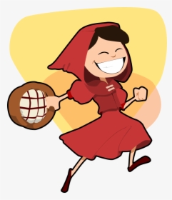 Little Red Riding Hood Art 555px - Little Red Riding Hood Walking Cartoon, HD Png Download, Free Download