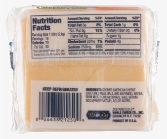 Calories 1 Slice American Cheese, HD Png Download, Free Download