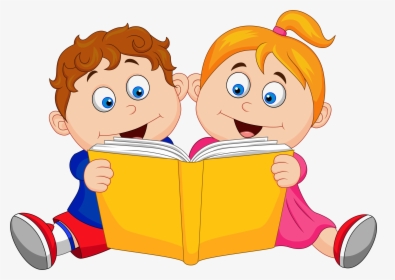 Children Reading Bookscartoongoogle - Girl And Boy Reading Book Clipart, HD Png Download, Free Download