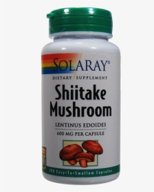 Solaray Shitake Mushroom 600 Mg 100 Capsules - Solaray, HD Png Download, Free Download