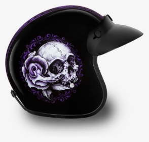 D - O - T - Cruiser Floral Skull Helmet"  Class= - Skull, HD Png Download, Free Download