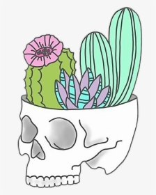 Skull Cactus Tumblr Sticker Karla Ctm Png Freetoedit - Cactus Tumblr Png, Transparent Png, Free Download