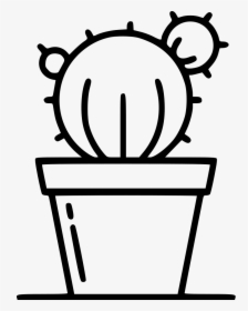 Cactus - Black And White Cactus Clipart, HD Png Download, Free Download
