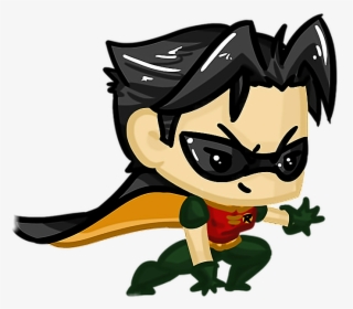 #robin #batman #teentitans #dccomics #superhero #chibi - Cartoon, HD Png Download, Free Download
