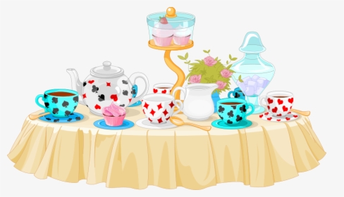Transparent Birthday Party Clip Art - Alice In Wonderland Tea Party Cartoon, HD Png Download, Free Download