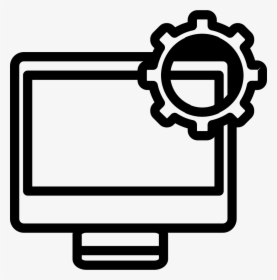 Computer Setting Outline Interface Symbol In A Circle - Computer Interface Icon, HD Png Download, Free Download