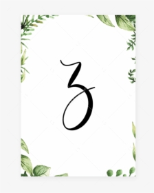 Printable Greenery Table Numbers By Littlesizzle, HD Png Download, Free Download