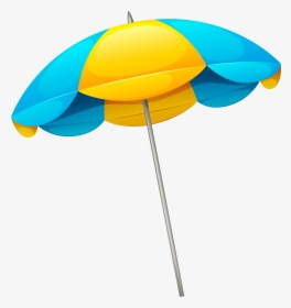 Blue Beach Umbrella Yellow Free Clipart Hq Clipart - Beach Umbrella Png, Transparent Png, Free Download