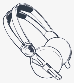 Head, Computer, Black, Phone, Music, Outline, Drawn - Head Phones Black And White, HD Png Download, Free Download