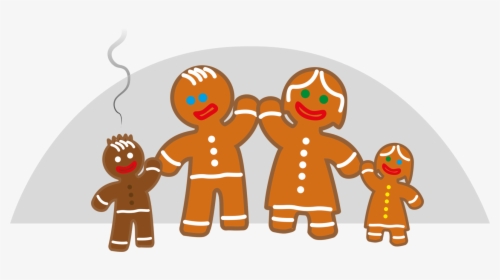 Art,food,vertebrate - Gingerbread Man Family, HD Png Download, Free Download