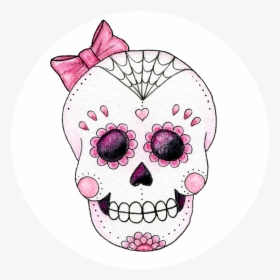 Transparent Skull And Crossbone Clipart - Pink Sugar Skull Bow, HD Png Download, Free Download