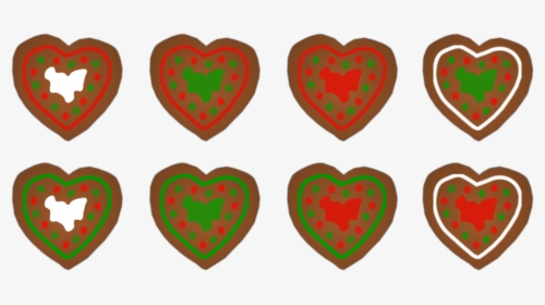 Assorted Gingerbread Heart Cookies Clip Arts - Cookie, HD Png Download, Free Download