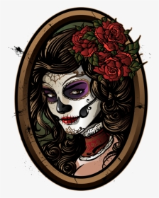 Transparent Skull Frame Png - Sugar Skull Lady Vector, Png Download, Free Download