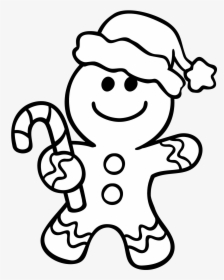Gingerbread Girl Png Black And White Christmas Coloring Gingerbread Man Transparent Png Kindpng