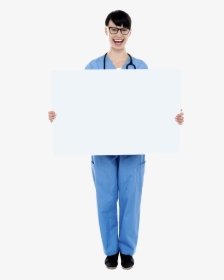 Doctor Holding Banner Png Image - Portable Network Graphics, Transparent Png, Free Download