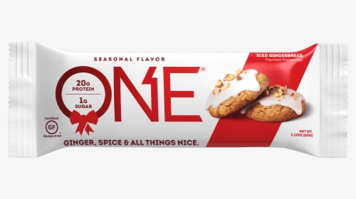 One Bars Seasonal Flavor Iced Gingerbread Protein Bar - Peanut Butter Cookie, HD Png Download, Free Download
