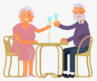 Older Happy Couple Illustration - Cartoon, HD Png Download, Free Download