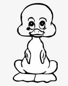 Cute Duck Png Black And White - Ugly Duckling Clipart Black And White, Transparent Png, Free Download