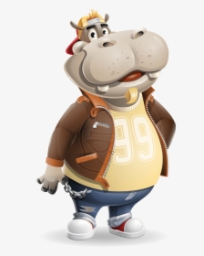 Hippo Cartoon Character - Hippo Character, HD Png Download, Free Download