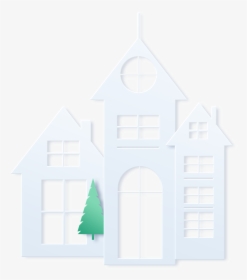 Flat Simple Cartoon Paper Cut Style Png And Psd - House, Transparent Png, Free Download