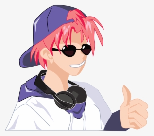 Headgear,girl,fashion Accessory - Boy With Sunglasses Animated, HD Png Download, Free Download