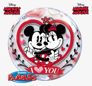 Mickey & Minnie Bubble Balloon I Love You - Bubble Mickey & Minnie Love Qualatex, HD Png Download, Free Download