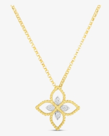 Roberto Coin Principessa 18k Gold Flower Diamond Necklace - Pendant, HD Png Download, Free Download