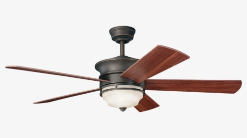 Ceiling Fan With Light In Bronze With Walnut Blades, HD Png Download, Free Download