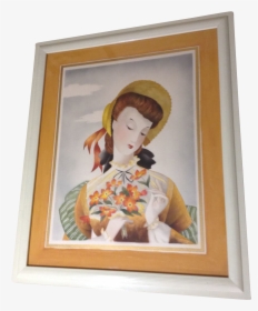 Michel Bp Watercolor Painting Lady In Sun Hat With - Picture Frame, HD Png Download, Free Download